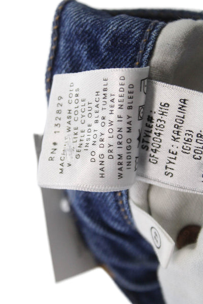 Grlfrnd Women Boyfriend Jeans Blue High Rise 27 Inseam Size 29