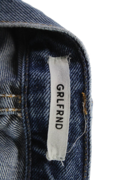Grlfrnd Women Boyfriend Jeans Blue High Rise 27 Inseam Size 29