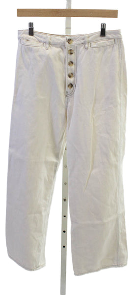 Reformation Womens Wide-Leg Ivory High Rise Jeans Size 29