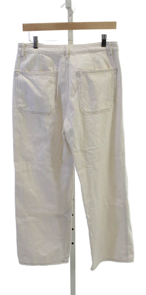 Reformation Womens Wide-Leg Ivory High Rise Jeans Size 29