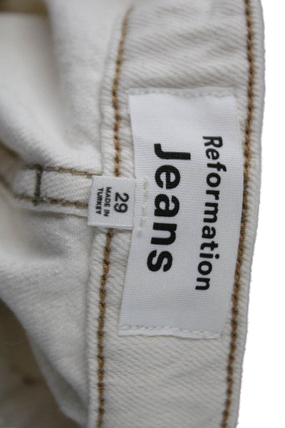 Reformation Womens Wide-Leg Ivory High Rise Jeans Size 29