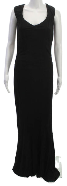 Nicole Miller Womens Maxi Dress Black V-Neck Sleeveless Rayon Size 10