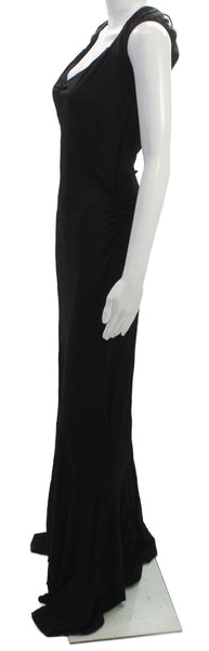 Nicole Miller Womens Maxi Dress Black V-Neck Sleeveless Rayon Size 10