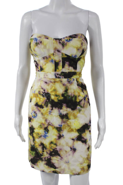 J Crew Womens Sheath Dress Multicolor Linen Sweetheart Sleeveless Knee Size 4