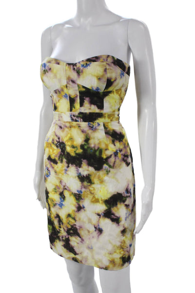 J Crew Womens Sheath Dress Multicolor Linen Sweetheart Sleeveless Knee Size 4