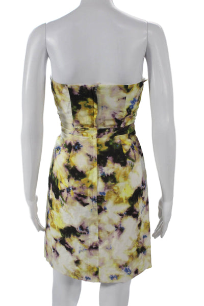 J Crew Womens Sheath Dress Multicolor Linen Sweetheart Sleeveless Knee Size 4