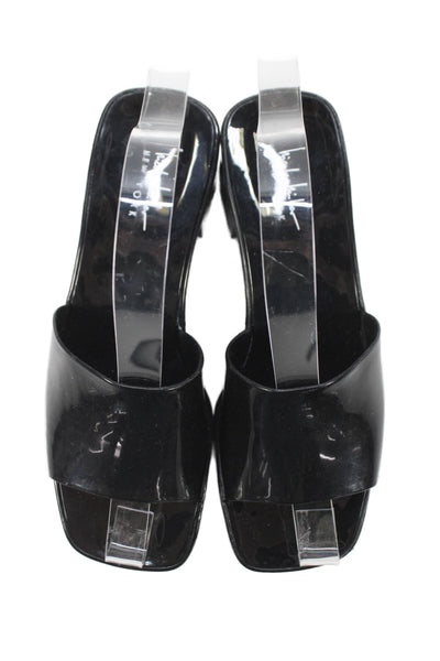 Nicole Miller Womens Platform Mule Slide On Sandal Heels Black Size 8