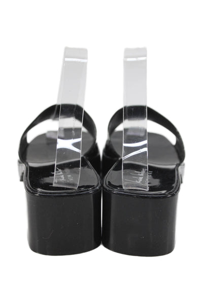 Nicole Miller Womens Platform Mule Slide On Sandal Heels Black Size 8