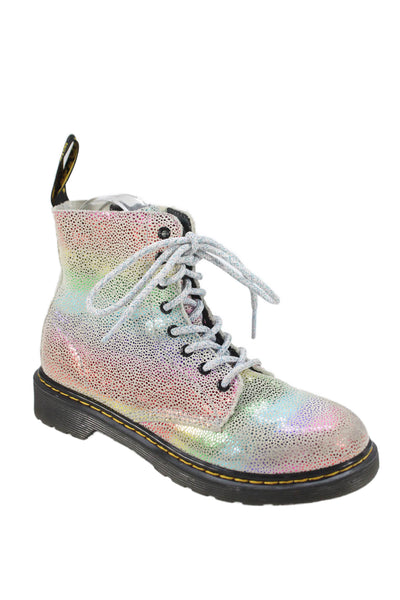Dr. Martens Childrens Girls Leather Lace Up Ankle Boots Multi Colored Size 3