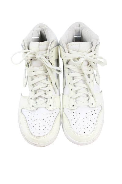 Nike Womens Leather High Top Monochrome Sneakers White Size 7