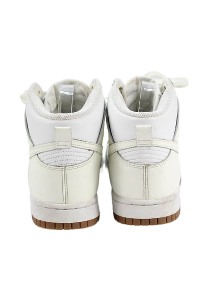 Nike Womens Leather High Top Monochrome Sneakers White Size 7