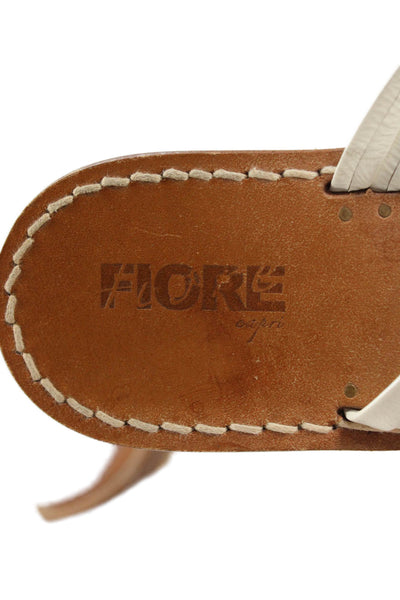 Fiore Capri Womens Leather Strappy Sandals White Size 8