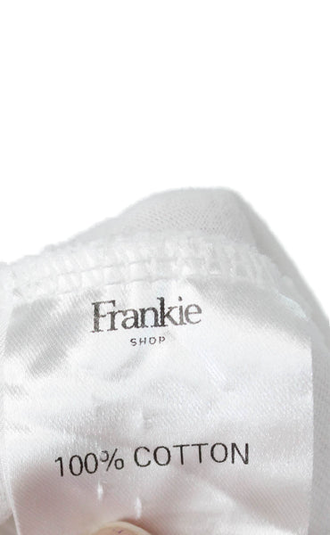 Frankie Shop Women Basic White Cotton Sleeveless Crew Neck T-Shirt Size S