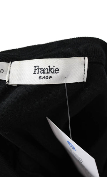 Frankie Shop Women Black Cotton Crew Neck Sleeveless Basic Tank Size S