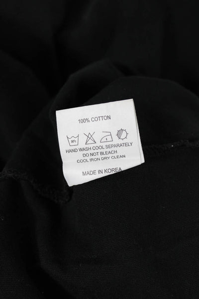 Frankie Shop Women Black Cotton Crew Neck Sleeveless Basic Tank Size S