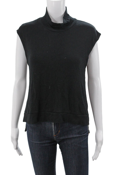 LNA Womens Black Modal Mock Neck Sleeveless Basic Tank Size M