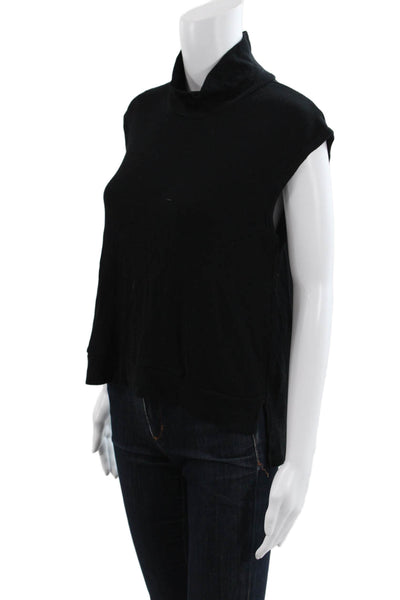 LNA Womens Black Modal Mock Neck Sleeveless Basic Tank Size M