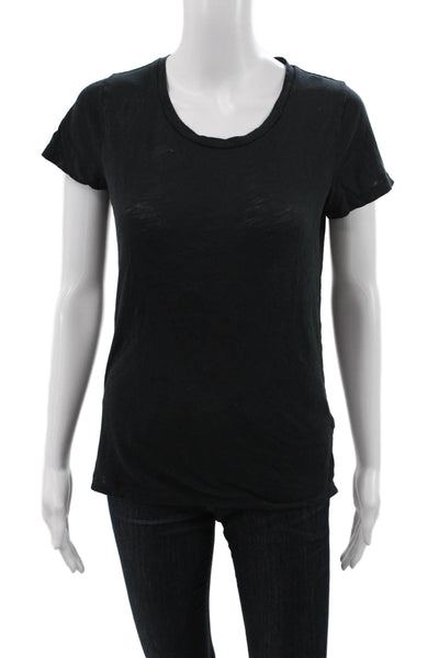 J Crew Womens Basic Scoop Neck Black Cotton Short Sleeve T-Shirt Size S