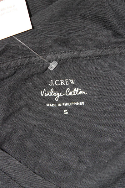 J Crew Womens Basic Scoop Neck Black Cotton Short Sleeve T-Shirt Size S