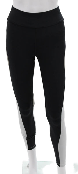 Alaia Womens Compression Colorblock Leggings Black Polyester Size S