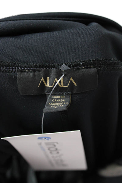 Alaia Womens Compression Colorblock Leggings Black Polyester Size S