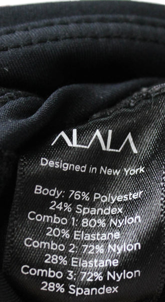 Alaia Womens Compression Colorblock Leggings Black Polyester Size S