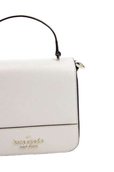 Kate Spade New York Womens Staci Square Crossbody Handbag White