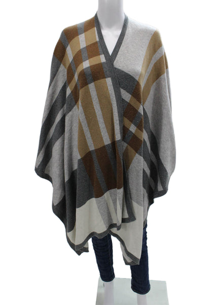 Bailey 44 Women Multicolor Plaid V-Neck Sleeveless Cape Sweater Size S