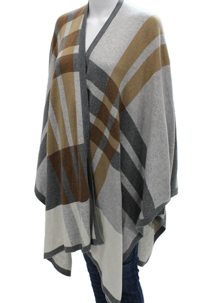 Bailey 44 Women Multicolor Plaid V-Neck Sleeveless Cape Sweater Size S