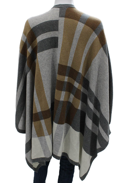 Bailey 44 Women Multicolor Plaid V-Neck Sleeveless Cape Sweater Size S