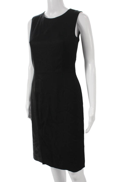 Gerard Darel Women Sheath Dress Black Rayon Sleeveless Zip Knee Size 34