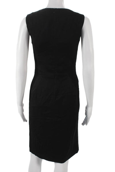 Gerard Darel Women Sheath Dress Black Rayon Sleeveless Zip Knee Size 34