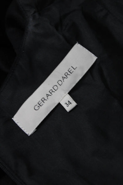 Gerard Darel Women Sheath Dress Black Rayon Sleeveless Zip Knee Size 34