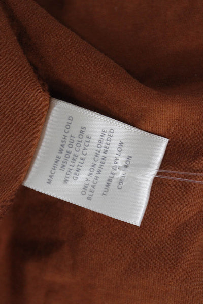 Cuyana Women Brown Pima Cotton A-Line Dress Long Sleeve Size XS