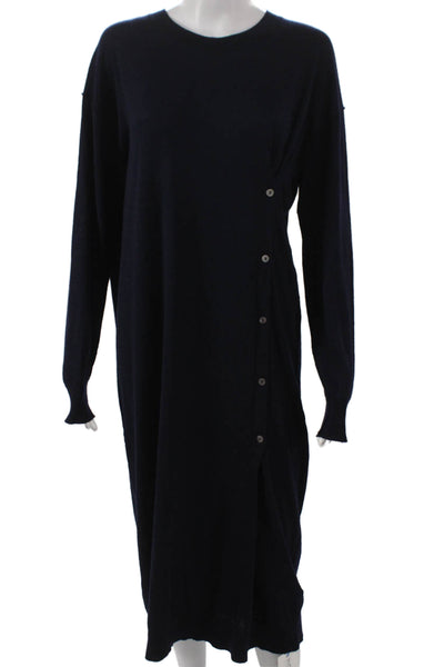 Zara Women Sweater Dress Blue Long Sleeve Round Neck Polyester Size S