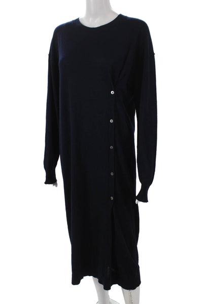 Zara Women Sweater Dress Blue Long Sleeve Round Neck Polyester Size S
