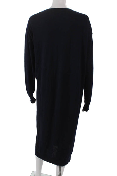 Zara Women Sweater Dress Blue Long Sleeve Round Neck Polyester Size S