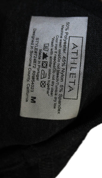 Athleta Women Basic Gray Scoop Neck Long Sleeve T-Shirt Size M
