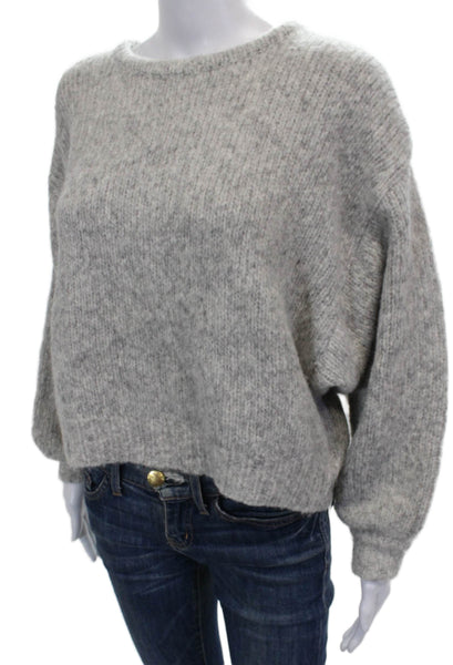 Atelier Delphine Women Pullover Sweater Gray Baby Alpaca Crew Neck Size XS