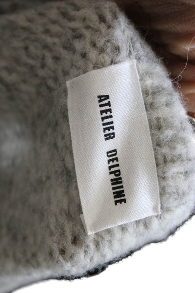 Atelier Delphine Women Pullover Sweater Gray Baby Alpaca Crew Neck Size XS
