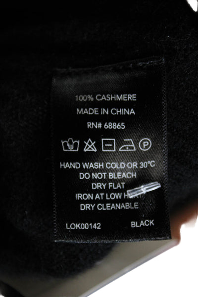 Le Ore Women Black Cashmere Pullover Crew Neck Long Sleeve Size M