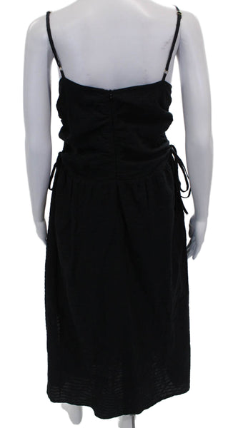 Nation LTD Women Sundress Black V-Neck Cotton Sleeveless Full-Length Size L