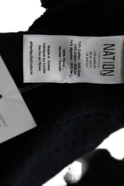Nation LTD Women Sundress Black V-Neck Cotton Sleeveless Full-Length Size L
