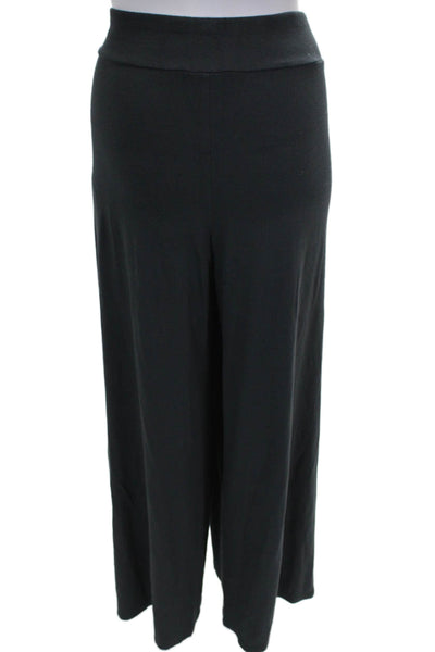 Eileen Fisher Womens Dress Pants Black Rayon Pull On Size L