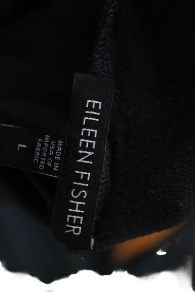Eileen Fisher Womens Dress Pants Black Rayon Pull On Size L