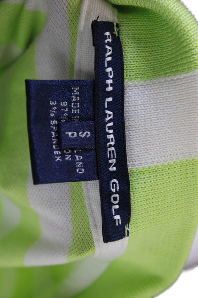 Ralph Lauren Golf Womens Striped Cotton Collared Zip Polo Short Sleeve Size S