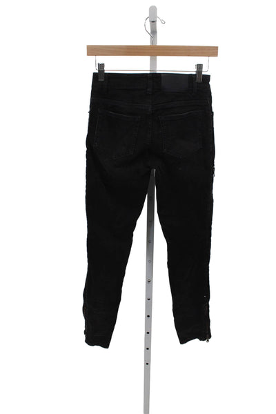 Pierre Balmain Womens Black Cotton Skinny Jeans Size 25