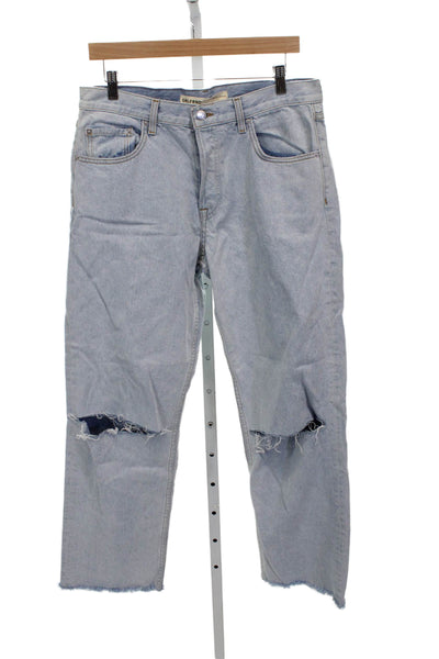 Grlfrnd Womens Straight Jeans Blue Mid Rise Inseam 30 Size 27