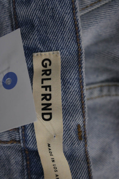 Grlfrnd Womens Straight Jeans Blue Mid Rise Inseam 30 Size 27