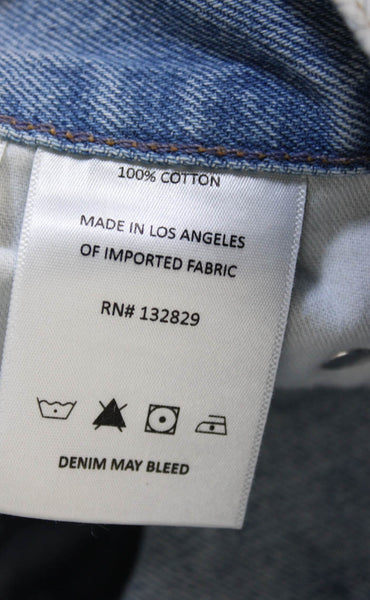 Grlfrnd Womens Straight Jeans Blue Mid Rise Inseam 30 Size 27